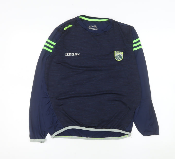 O'Neills Boys Blue Kerry GAA Long Sleeve Pullover Training Top Age 13