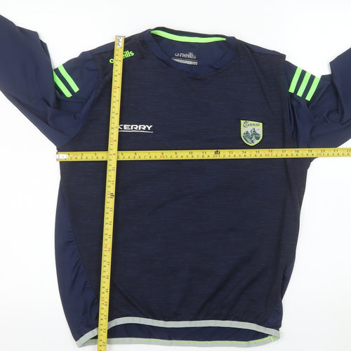 O'Neills Boys Blue Kerry GAA Long Sleeve Pullover Training Top Age 13