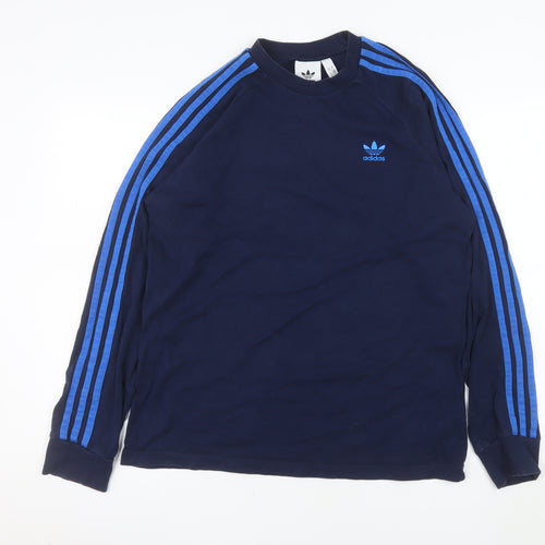 adidas Men's Blue Long Sleeve Crew Neck Casual Top Size M