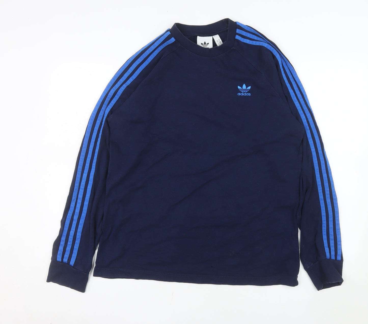 adidas Men's Blue Long Sleeve Crew Neck Casual Top Size M