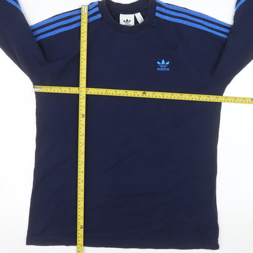 adidas Men's Blue Long Sleeve Crew Neck Casual Top Size M