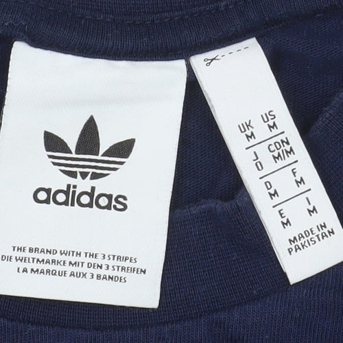 adidas Men's Blue Long Sleeve Crew Neck Casual Top Size M
