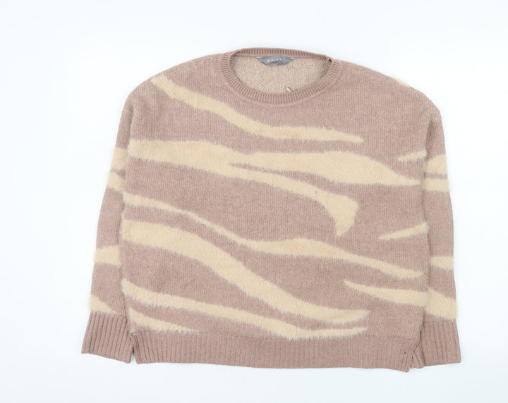 Principles Women's Beige Animal Print Knit Jumper Size 10