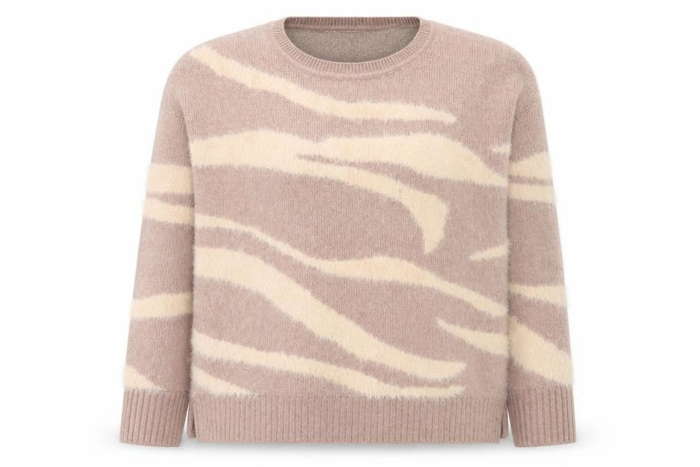 Front view of Principles Women's Beige Animal Print Knit Jumper, size 10