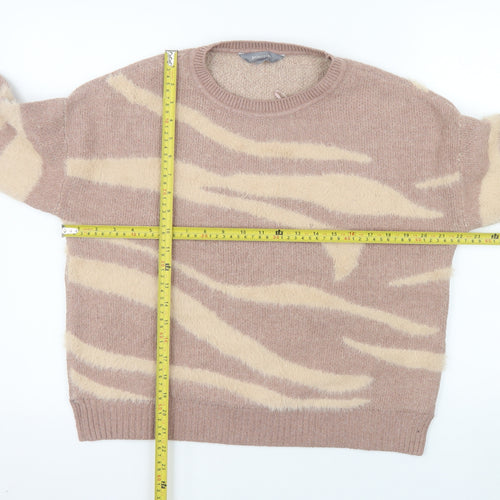 Principles Women's Beige Animal Print Knit Jumper Size 10