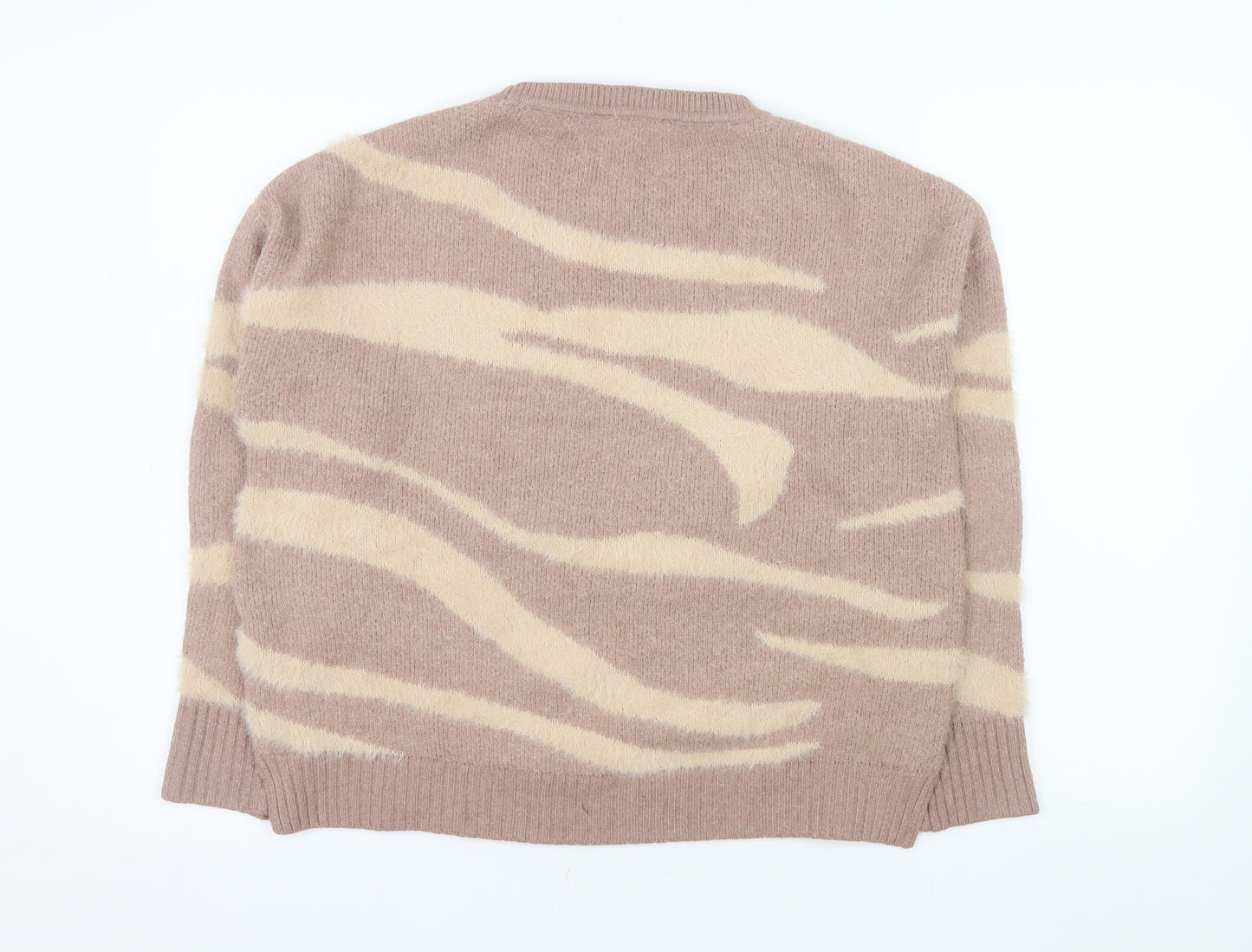 Principles Women's Beige Animal Print Knit Jumper Size 10