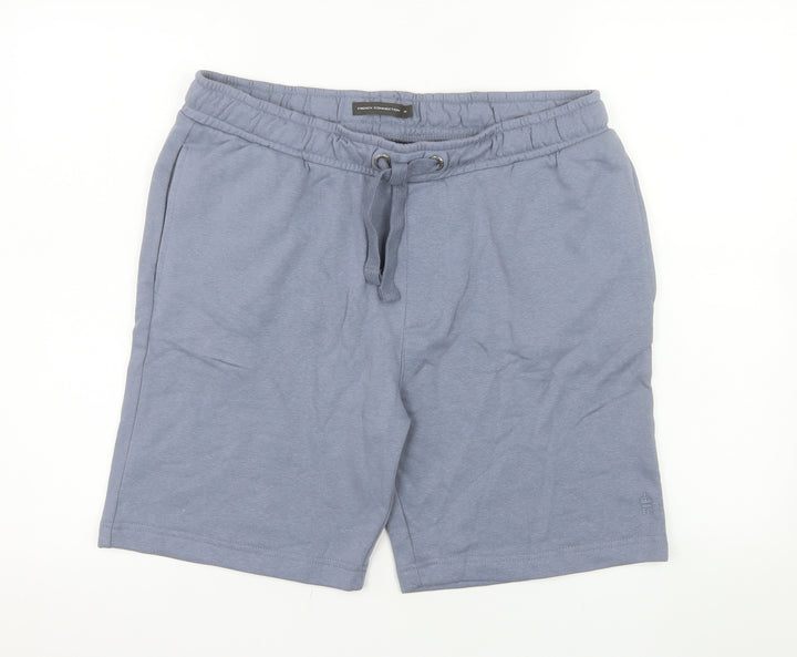 French Connection Men's Blue Sweat Shorts M Casual Cotton Blend