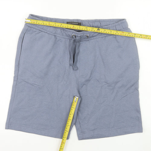 French Connection Men's Blue Sweat Shorts M Casual Cotton Blend