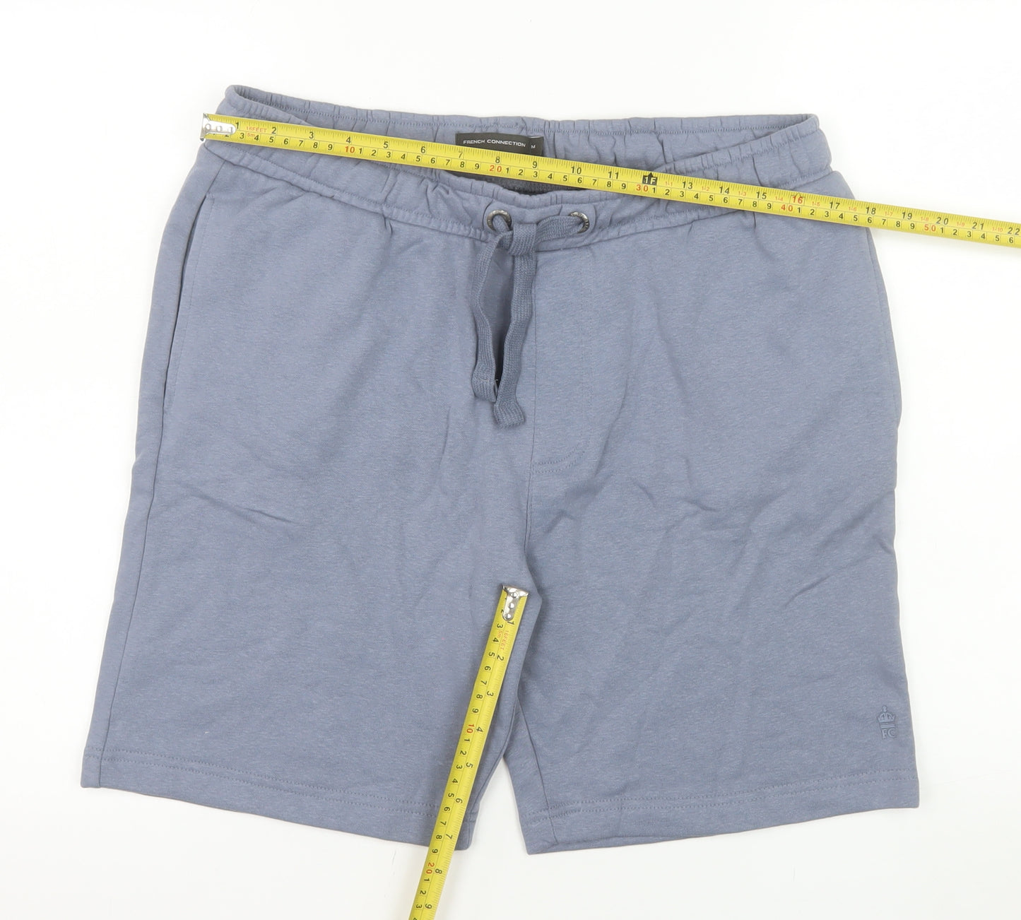 French Connection Men's Blue Sweat Shorts M Casual Cotton Blend