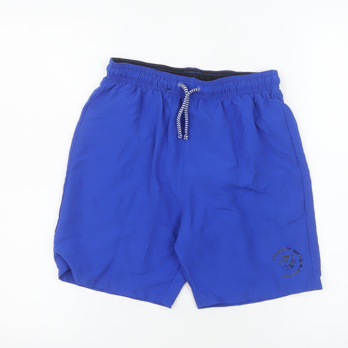 F&F Boys Blue Athletic Swim Shorts 11-12 Years Quick Dry Polyester