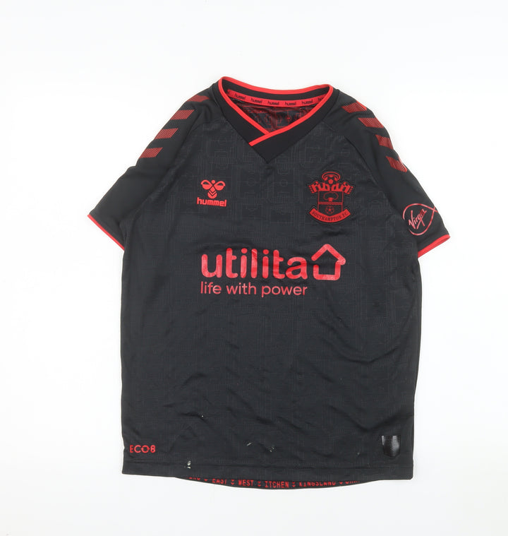 Hummel Boys Black Southampton FC Football Jersey Shirt 14 Years