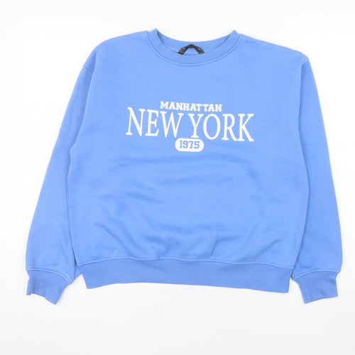 Dunnes Stores Women's Blue Small Crew Neck Manhattan New York Sweatshirt