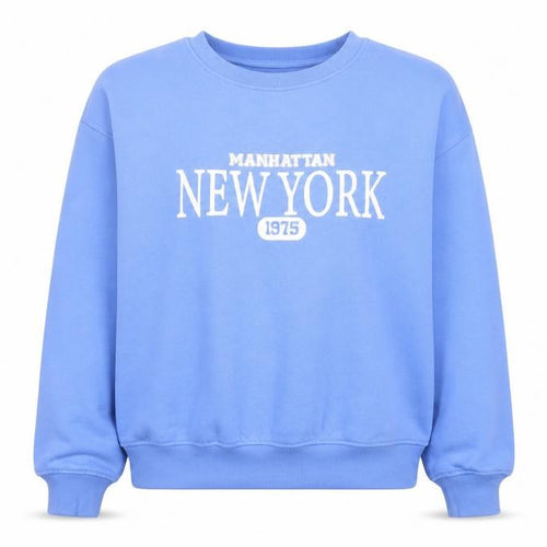 Dunnes Stores Women's Blue Small Crew Neck Manhattan New York Sweatshirt