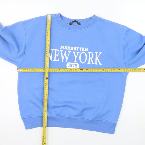 Dunnes Stores Women's Blue Small Crew Neck Manhattan New York Sweatshirt
