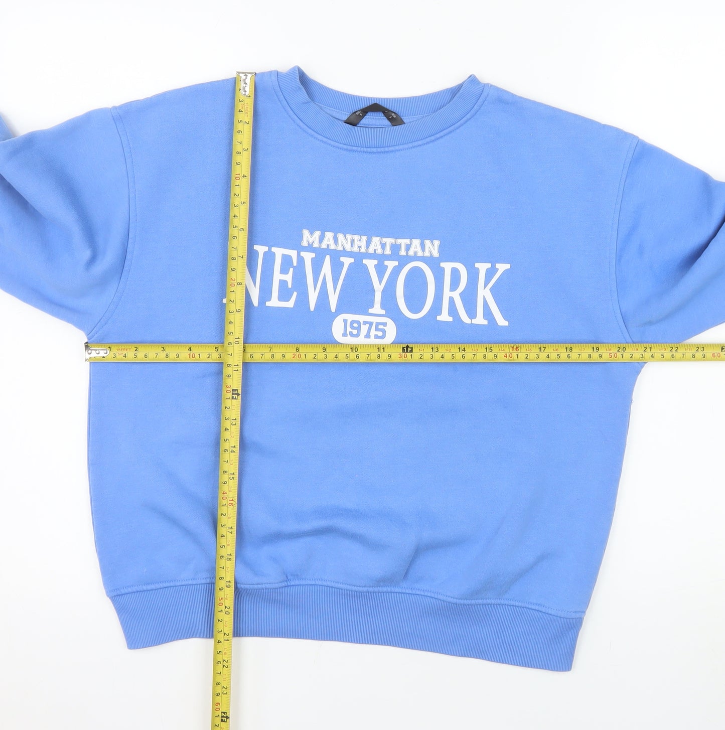 Dunnes Stores Women's Blue Small Crew Neck Manhattan New York Sweatshirt
