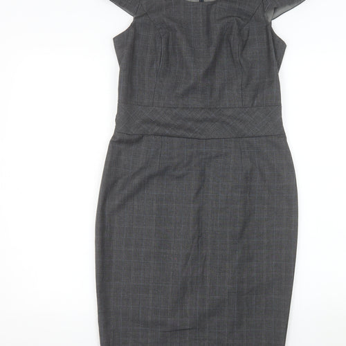 New Look Women’s Grey Check Sheath Work Dress Size 10