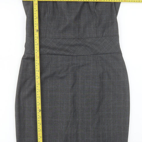 New Look Women’s Grey Check Sheath Work Dress Size 10