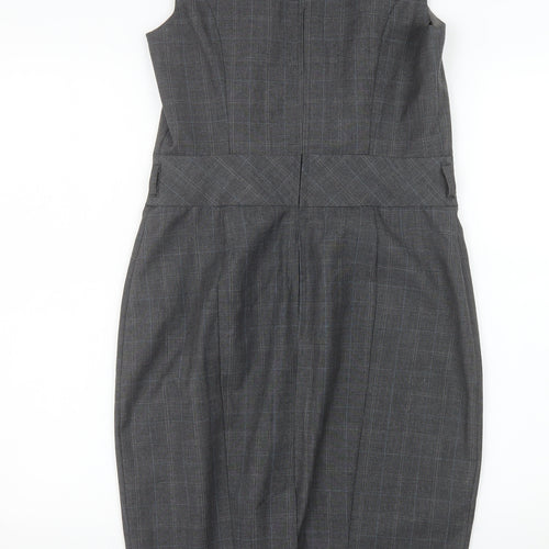 New Look Women’s Grey Check Sheath Work Dress Size 10