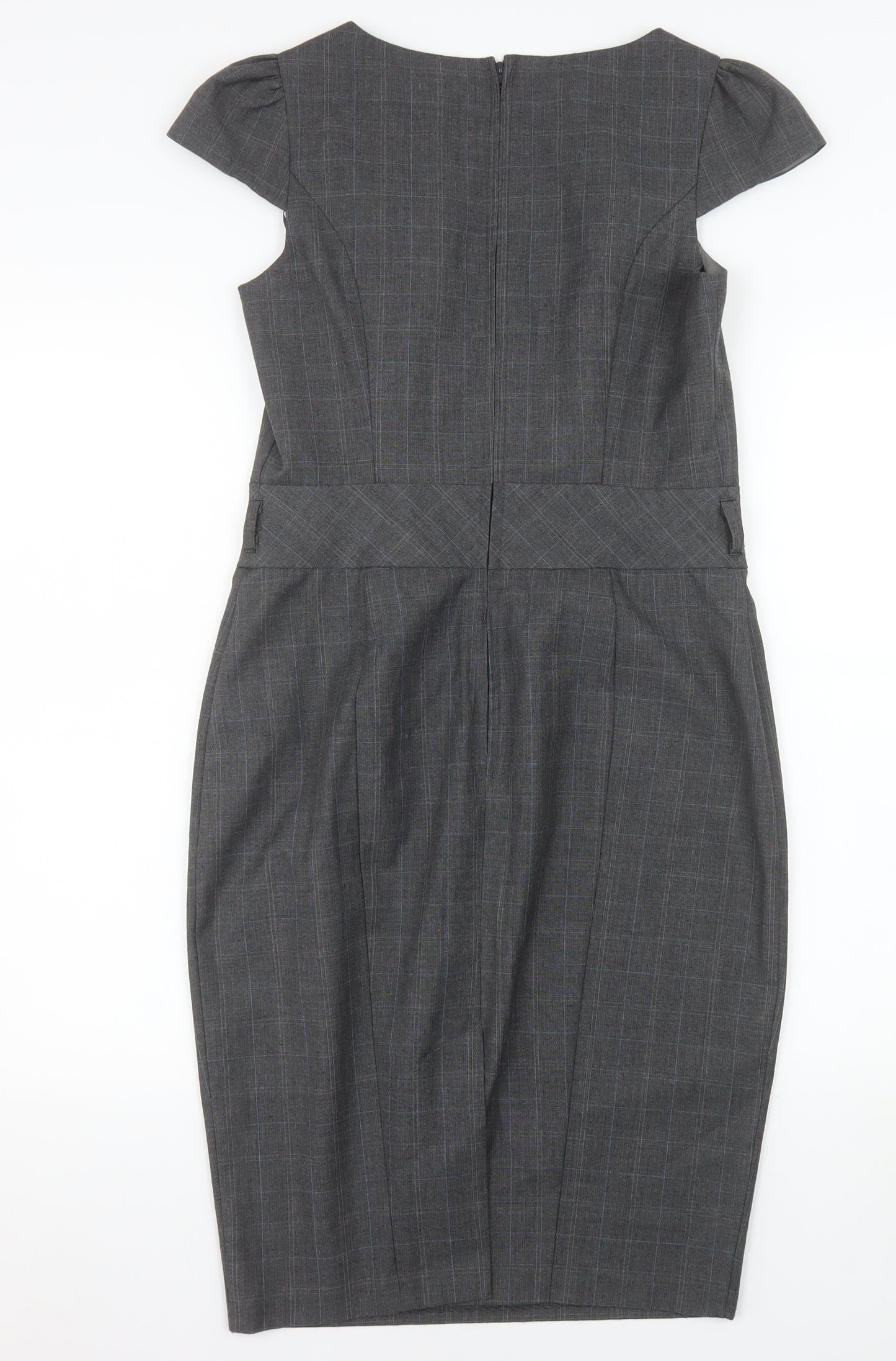 New Look Women’s Grey Check Sheath Work Dress Size 10