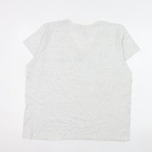 Cuffy's Women's Grey Relaxed Fit V-Neck Cape Cod Cotton T-Shirt Size L
