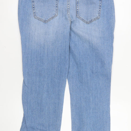 Jennifer Lopez Womens Blue Capri Jeans Size 12 Distressed Denim