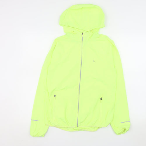 Atmosphere Women’s Yellow Hooded Windbreaker Jacket Size 10