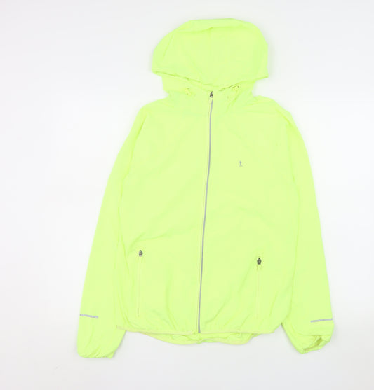 Atmosphere Women’s Yellow Hooded Windbreaker Jacket Size 10
