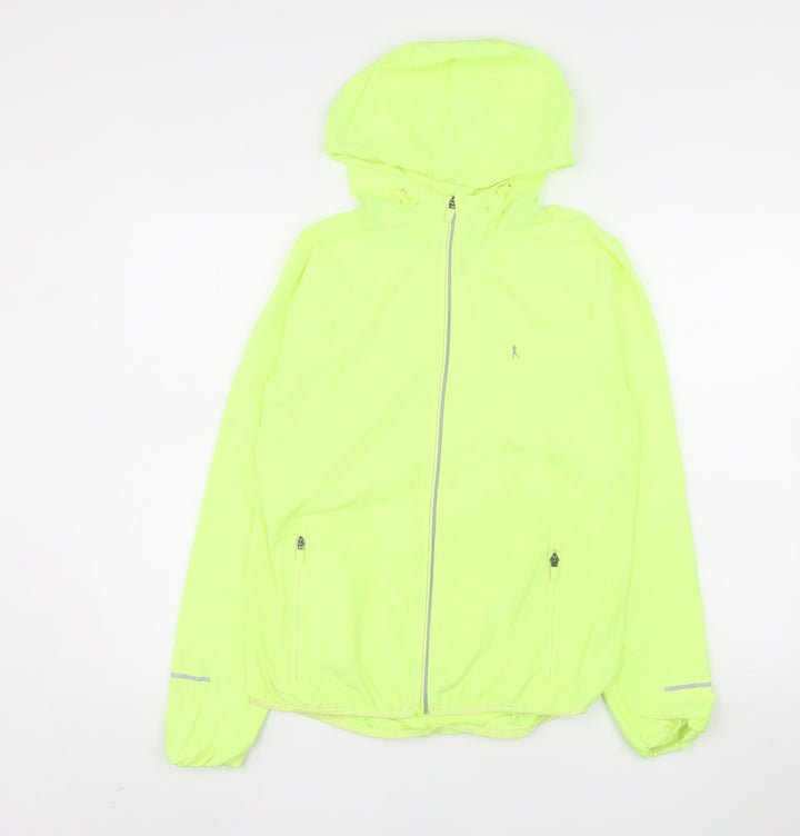 Atmosphere Women’s Yellow Hooded Windbreaker Jacket Size 10
