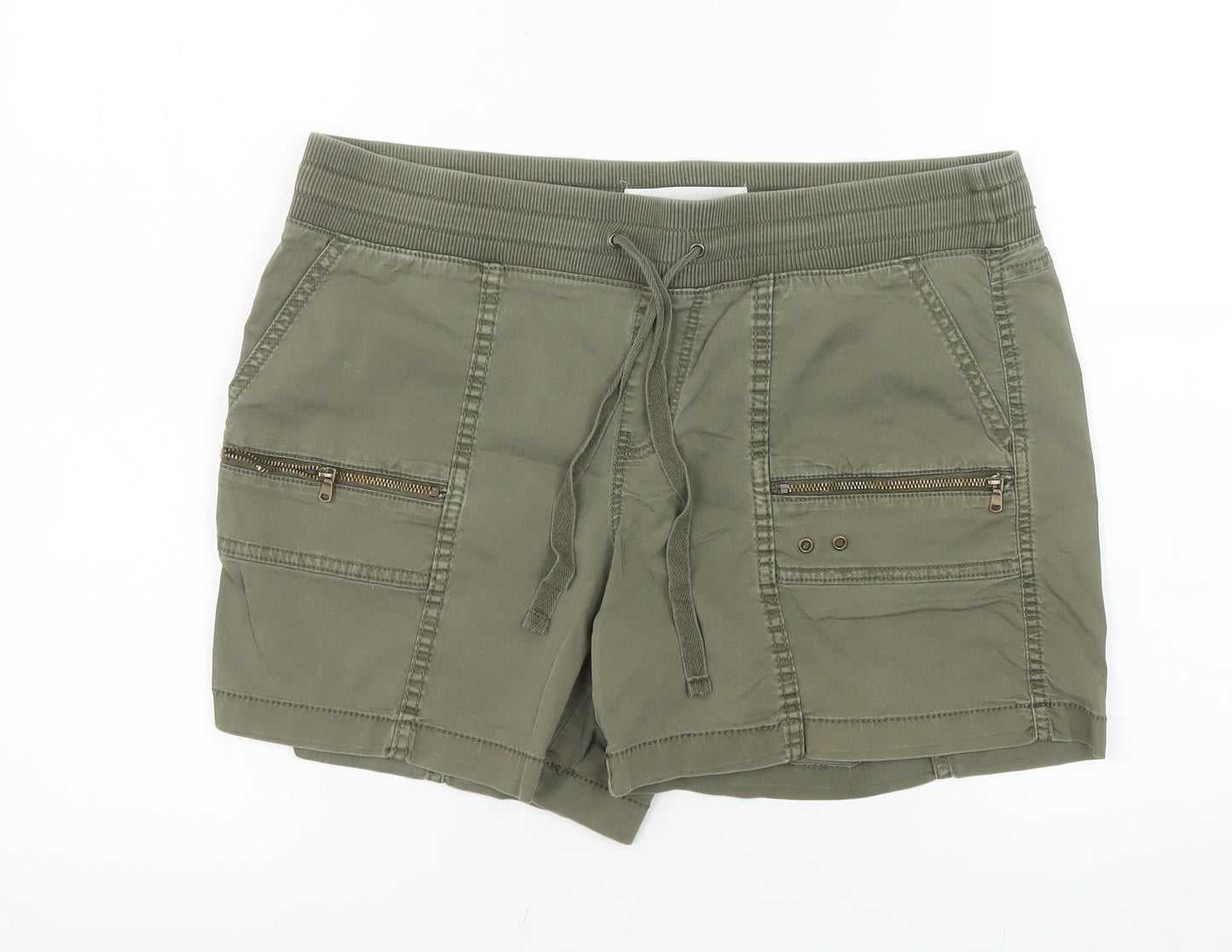 Sonoma Women’s Green Cargo Shorts Size 12 Cotton Stretch Drawstring