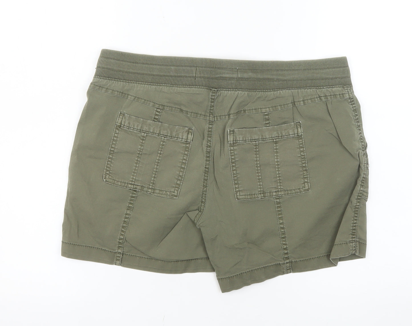 Sonoma Women’s Green Cargo Shorts Size 12 Cotton Stretch Drawstring