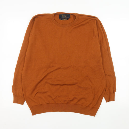 Pringle of Scotland Men's Brown Lambswool Crew Neck Jumper XL