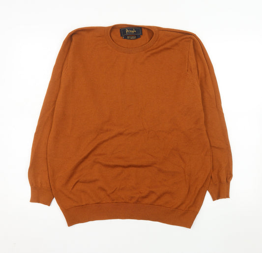 Pringle of Scotland Men's Brown Lambswool Crew Neck Jumper XL