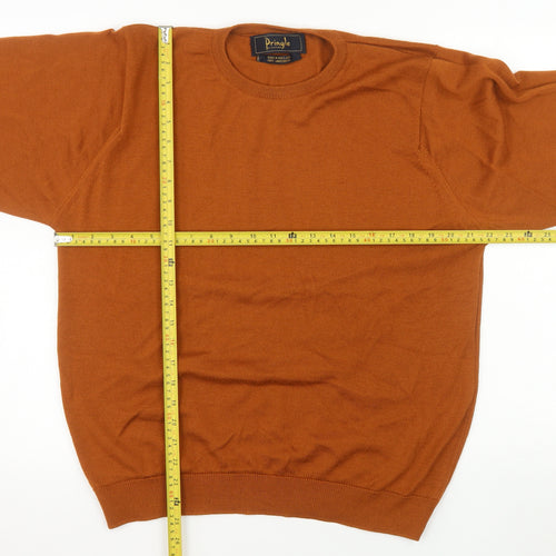 Pringle of Scotland Men's Brown Lambswool Crew Neck Jumper XL