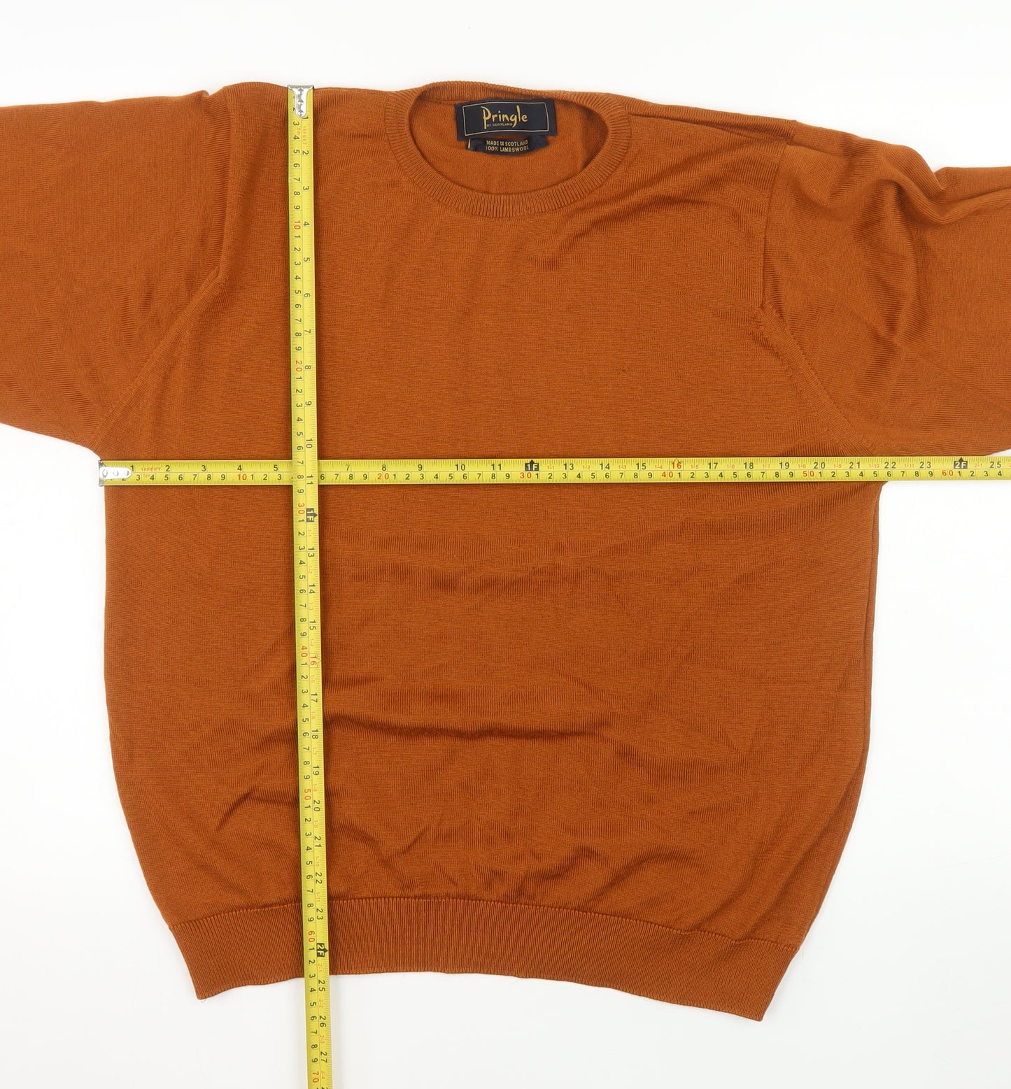Pringle of Scotland Men's Brown Lambswool Crew Neck Jumper XL