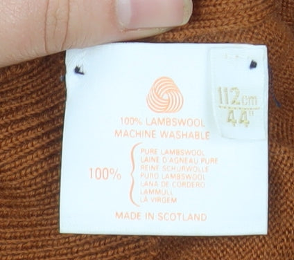 Pringle of Scotland Men's Brown Lambswool Crew Neck Jumper XL