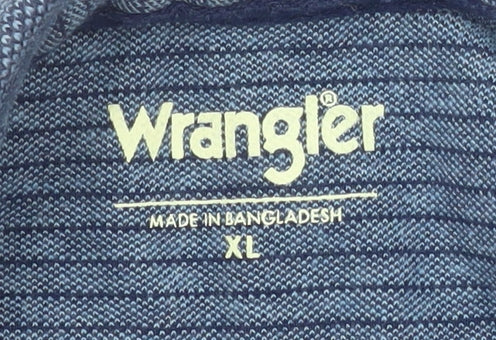 Wrangler Men's Blue Striped Cotton Stretch Polo Shirt XL