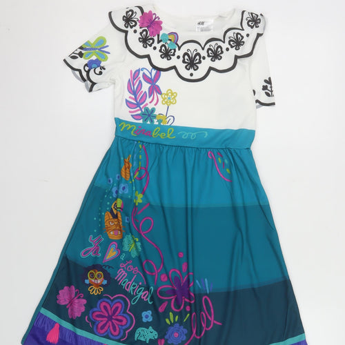 H&M Disney Girls Multicoloured Mirabel Encanto Knee Length Dress 4-6 Years