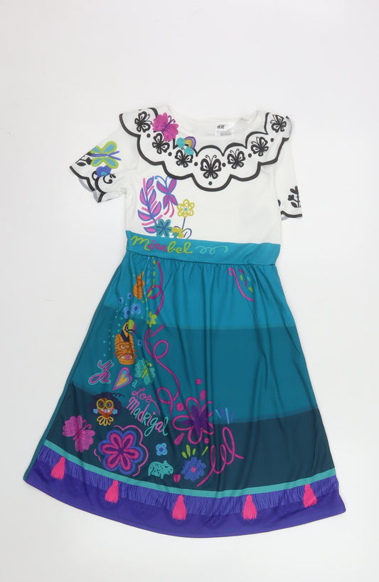 H&M Disney Girls Multicoloured Mirabel Encanto Knee Length Dress 4-6 Years