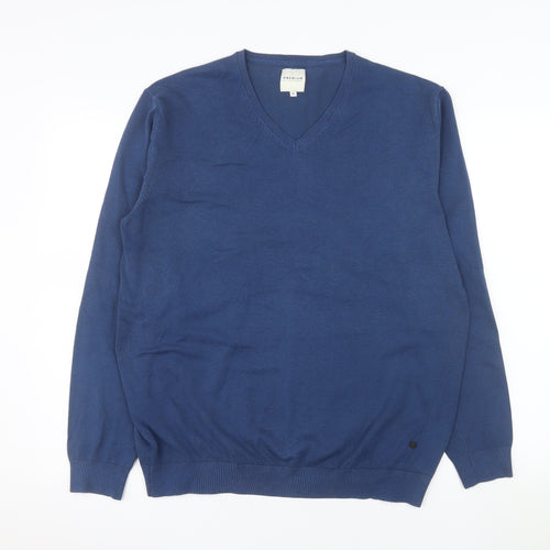 Jack & Jones Men's Blue V-Neck Pullover Jumper XL