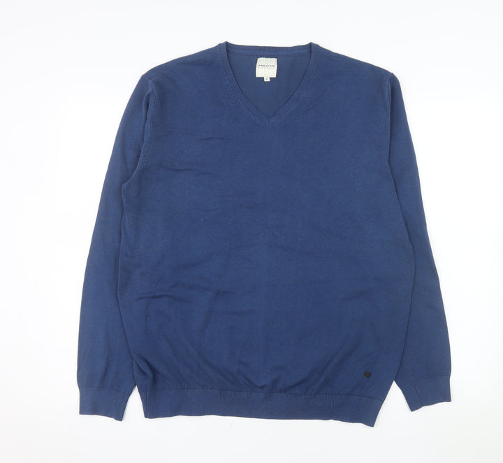 Jack & Jones Men's Blue V-Neck Pullover Jumper XL