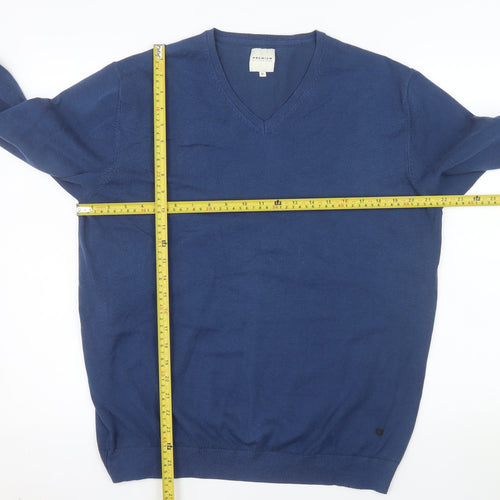 Jack & Jones Men's Blue V-Neck Pullover Jumper XL