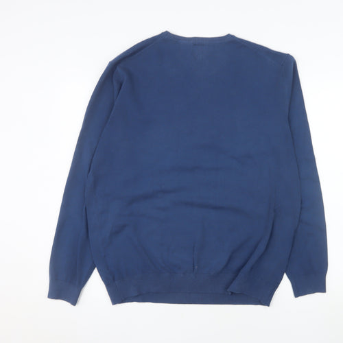 Jack & Jones Men's Blue V-Neck Pullover Jumper XL