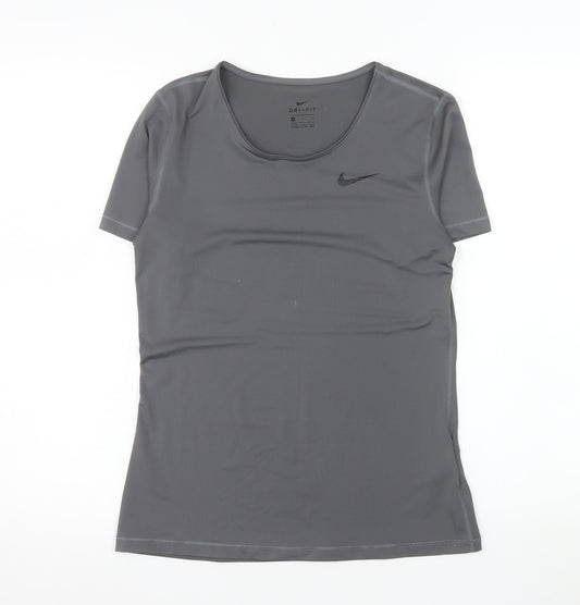 Nike Women's Grey Dri-Fit Slim Fit Active T-Shirt Size S