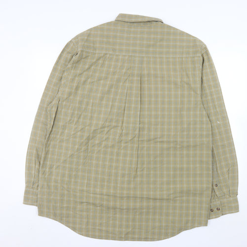 Timberland Men’s Beige Check Long Sleeve Button-Up Cotton Shirt XL