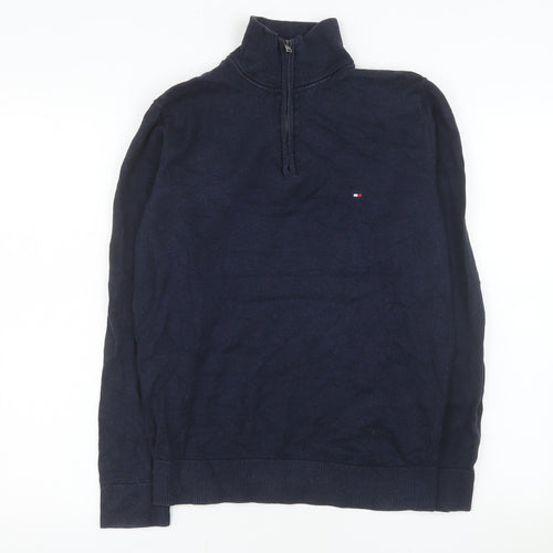 Tommy Hilfiger Men’s Blue 1/2 Zip Cotton Knit Sweatshirt S