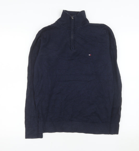 Tommy Hilfiger Men’s Blue 1/2 Zip Cotton Knit Sweatshirt S