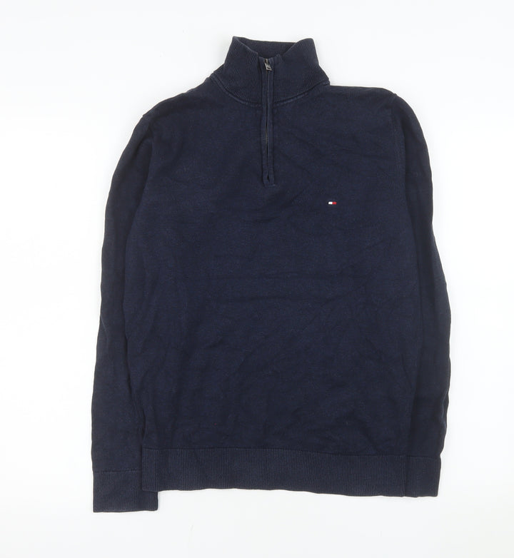 Tommy Hilfiger Men’s Blue 1/2 Zip Cotton Knit Sweatshirt S