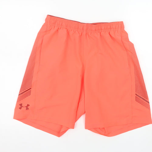 Under Armour Men's Orange HeatGear Athletic Shorts Medium Quick Dry