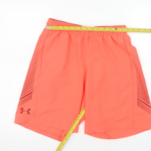 Under Armour Men's Orange HeatGear Athletic Shorts Medium Quick Dry