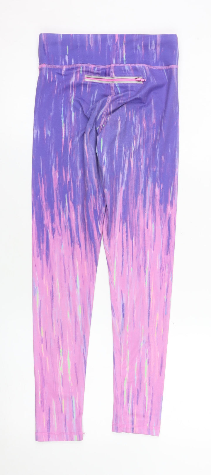 Dunnes Stores Girls Purple Pink Ankle Leggings 10-11 Years Stretch Polyester Blend